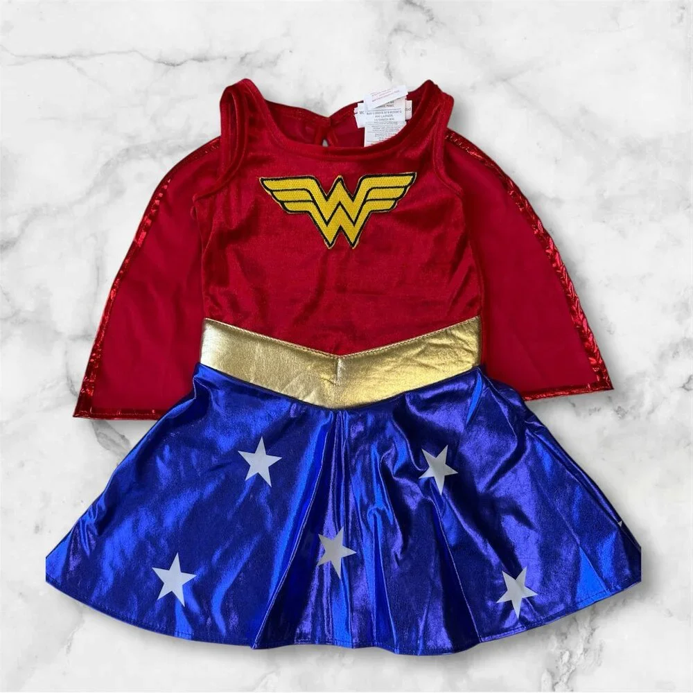 DC Wonder Woman Halloween Costume for Toddler Girls Size 2-4 Years Old Pre-owned